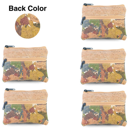 Lisbon Cork Coin Purse with Two Zip Pockets – Pack of 5 | BAGP-289C