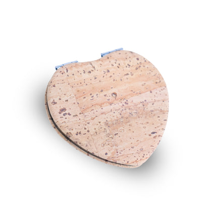 Heart-Shaped Cork Compact Mirror – Double-Sided (12-Pack) L-1210-12