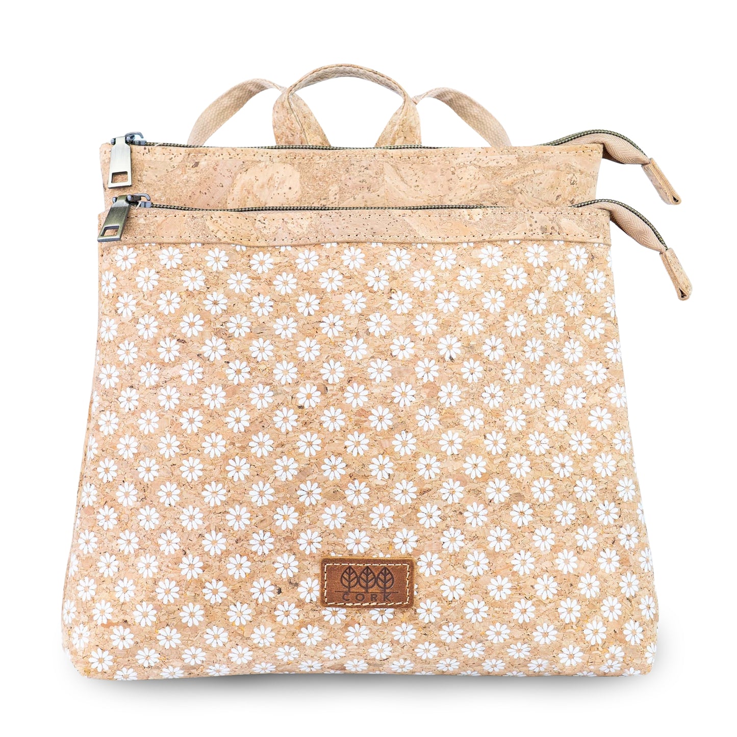 Natural Cork Backpack with Printed Front Panel BAGD-652