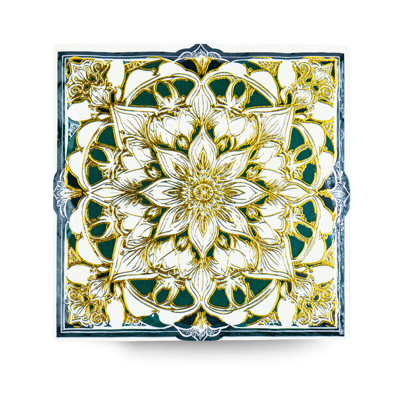 Mandala Ceramic Coasters with Cork Backing L-1138-12