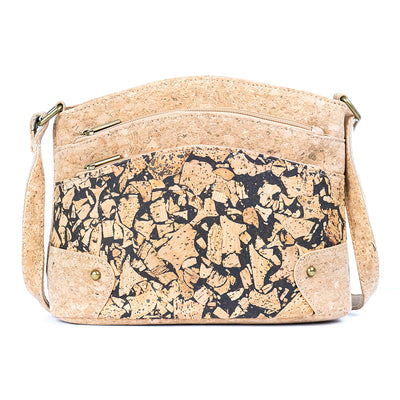 Women's Triple-Zip Crossbody Bag – Crafted from Cork and Coffee Grounds BAG-2340