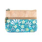 Triple Zip Printed Cork Women's Coin Purse with Floral and Mosaic Designs BAG-2325