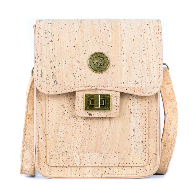 Cork Crossbody Phone Bag – Natural & Black Cork BAG-2360