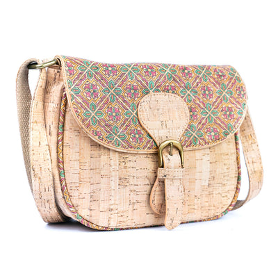 Flash Sale-Floral Printed Cork Crossbody Bag for Women BAGF-091