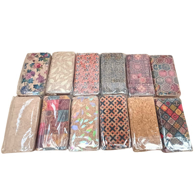 Natural cork with flower pattern zipper women wallet BAGD-589（12units）