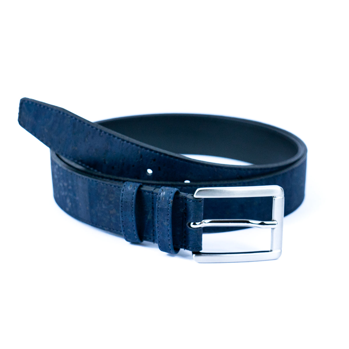 Men’s Cork Belt with Silver Rectangular Buckle L-1039