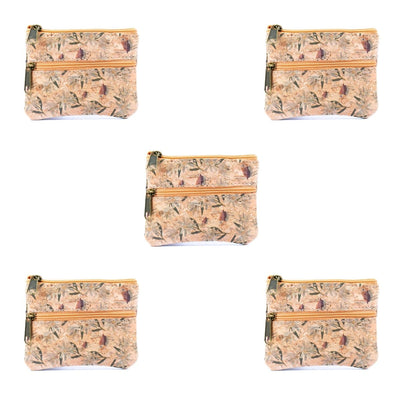 Double Zipper Cork Coin Purse  (5units) BAGP-264