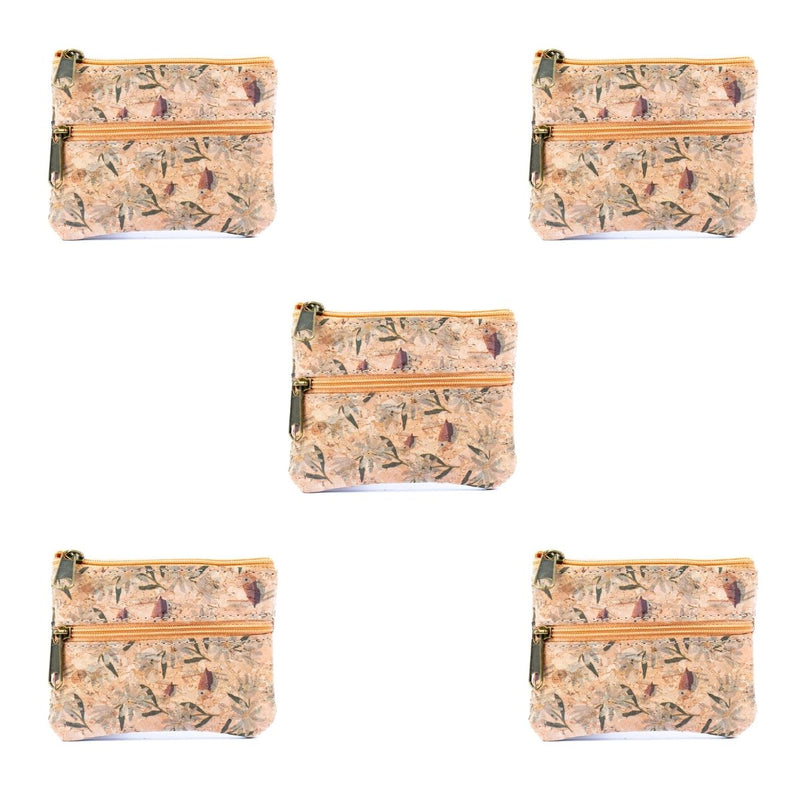 Double Zipper Cork Coin Purse  (5units) BAGP-264