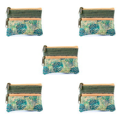 Double Zipper Cork Coin Purse  (5units) BAGP-266