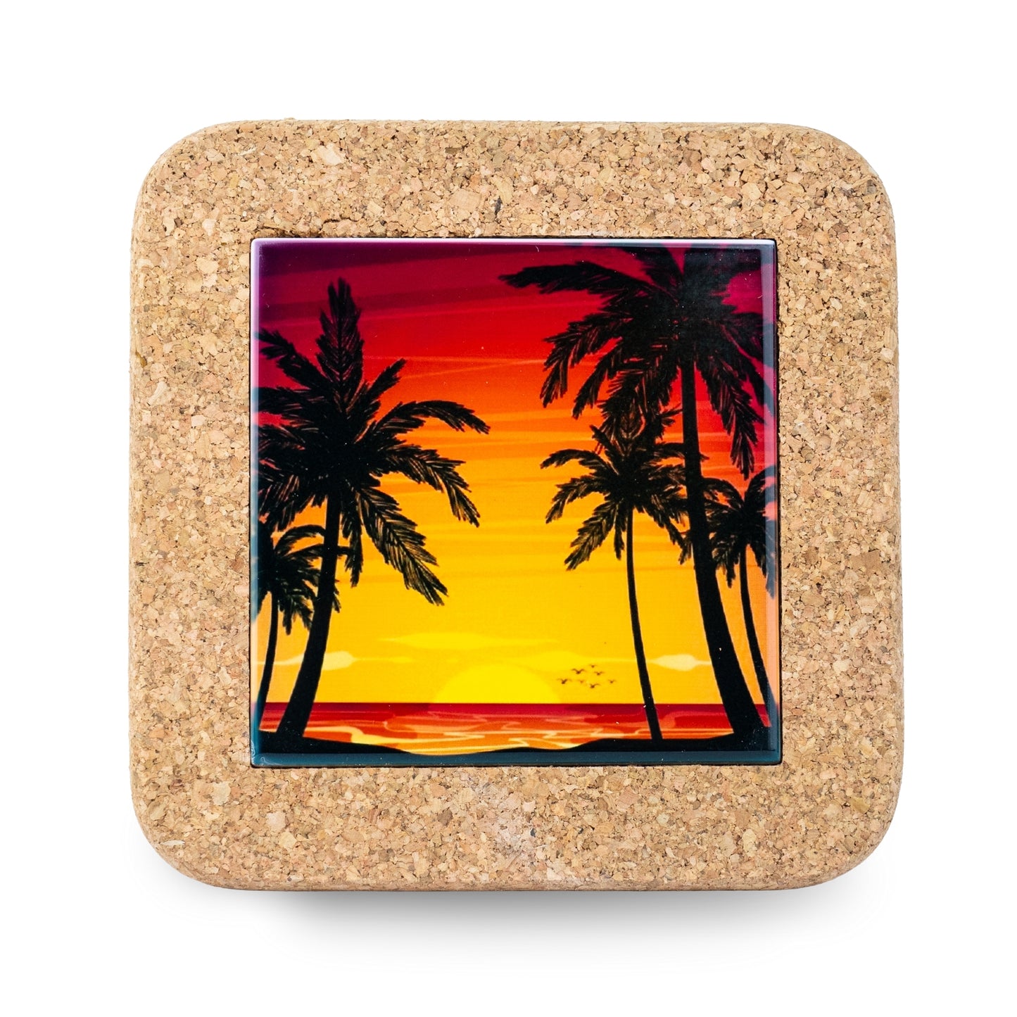 NEW STYLE Ceramic Tile Coaster on Cork Base L-1121