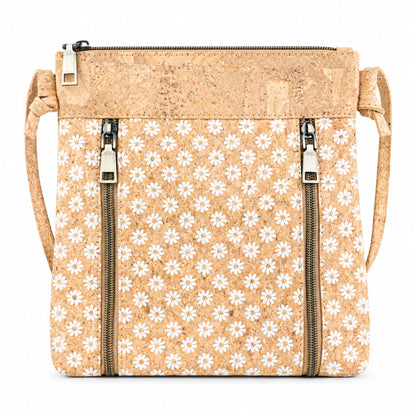 Cork Crossbody Bag with Vertical Front Zips | BAGD-668