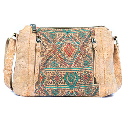 Cork Crossbody Bag – Colorful Tile Pattern BAGD-608