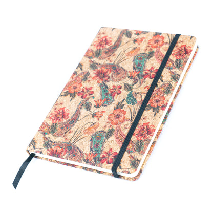Cork Notebook with Mosaic and Floral Designs L-1157