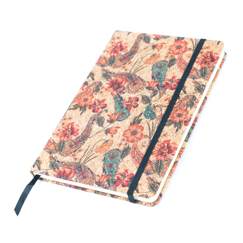 Cork Notebook with Mosaic and Floral Designs L-1157