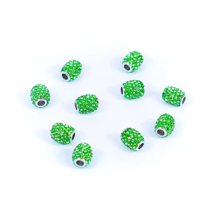 10 pcs colorful Oval shiny beads in 6 different colors for 5mm wire  D-5-5-268