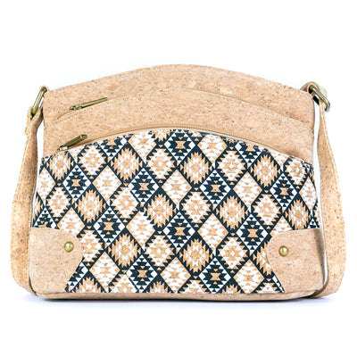 Three-Line Zipper Women's Cork  Crossbody Bag BAG-2284