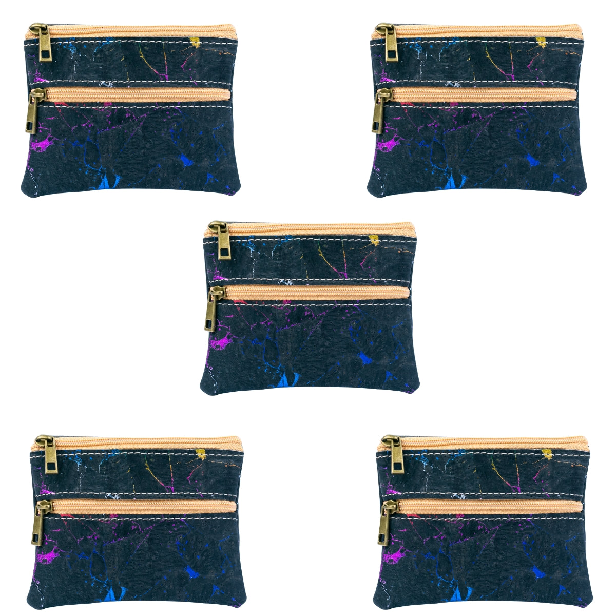 Dual Zip Cork Coin Purse BAGP-309(5units)