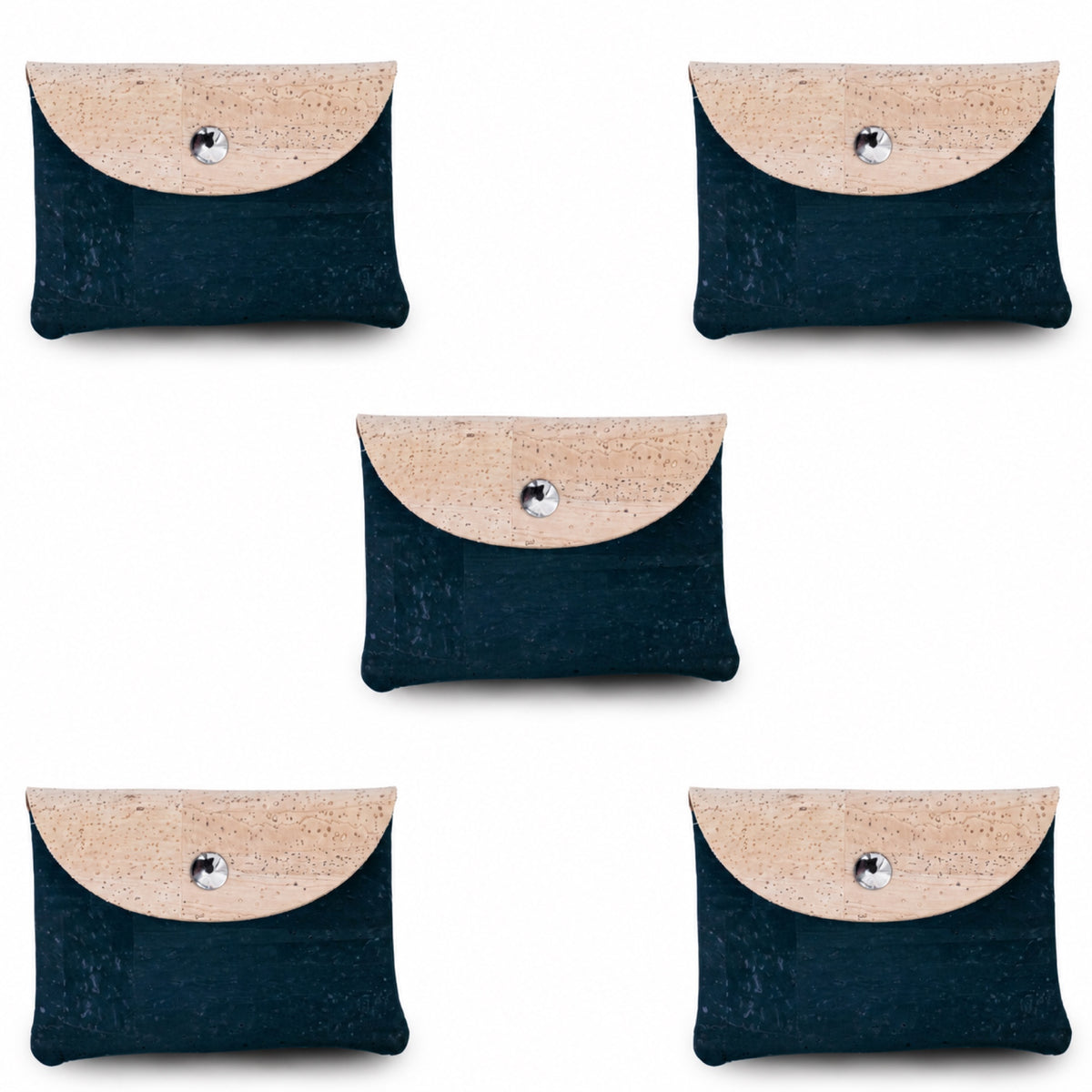 5pcs Natural Cork Coin Purses with Snap Closure BAGP-384