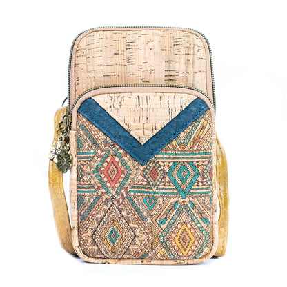 Cork Patchwork Embellished Women's Phone Pouch BAGD-552