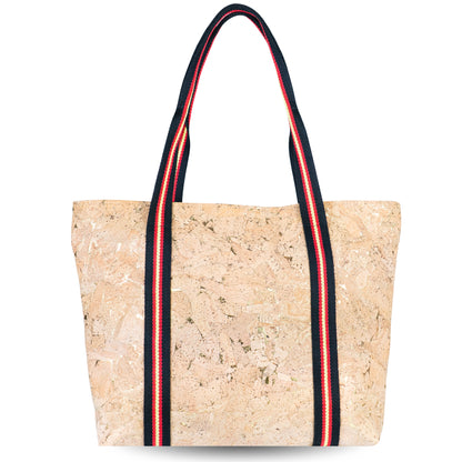 Cork Tote Bag with Striped Handles – Spacious, Stylish & Lightweight BAGP-338