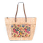 Natural Cork and Printed Cork Blend Ladies' Tote Bag with PU Handles BAG-2334