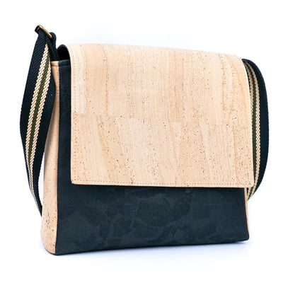 Natural & Black Cork Men's Crossbody Bag BAGP-295