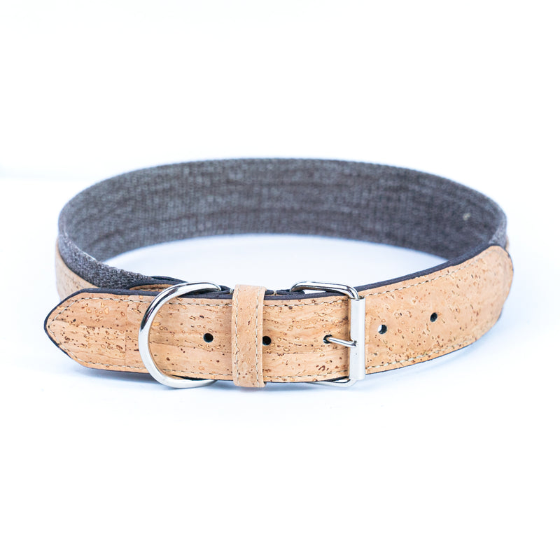 Cotton Linen and Cork Dog Collar L-1073