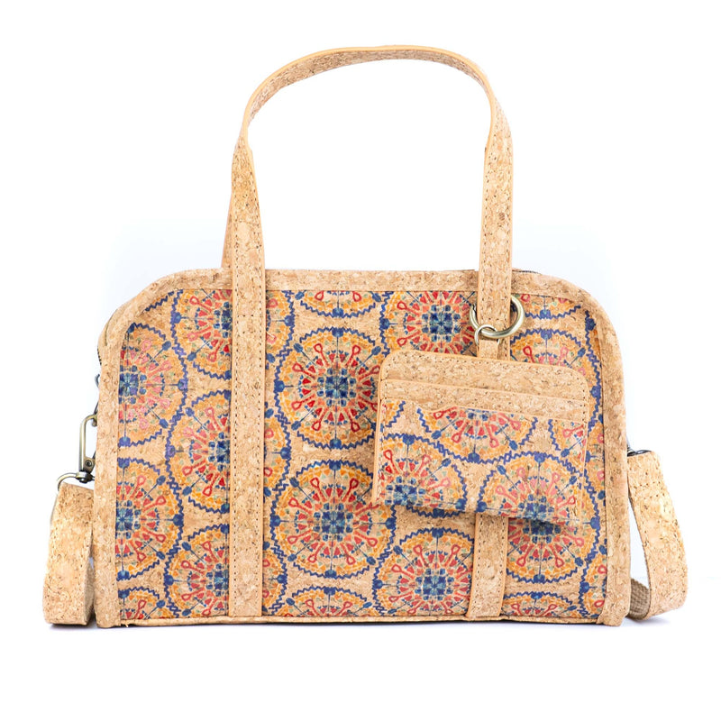 Cork Handbag – Floral & Mosaic Design, Eco-Friendly Elegance BAGD-342