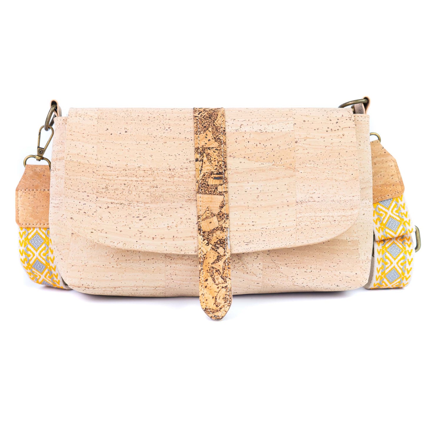 Cork Crossbody Bag with Interchangeable Strap | Natural Cork Shoulder Bag BAGP-366