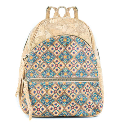 Cork Backpack – Flower and Tiles Pattern BAGD-610