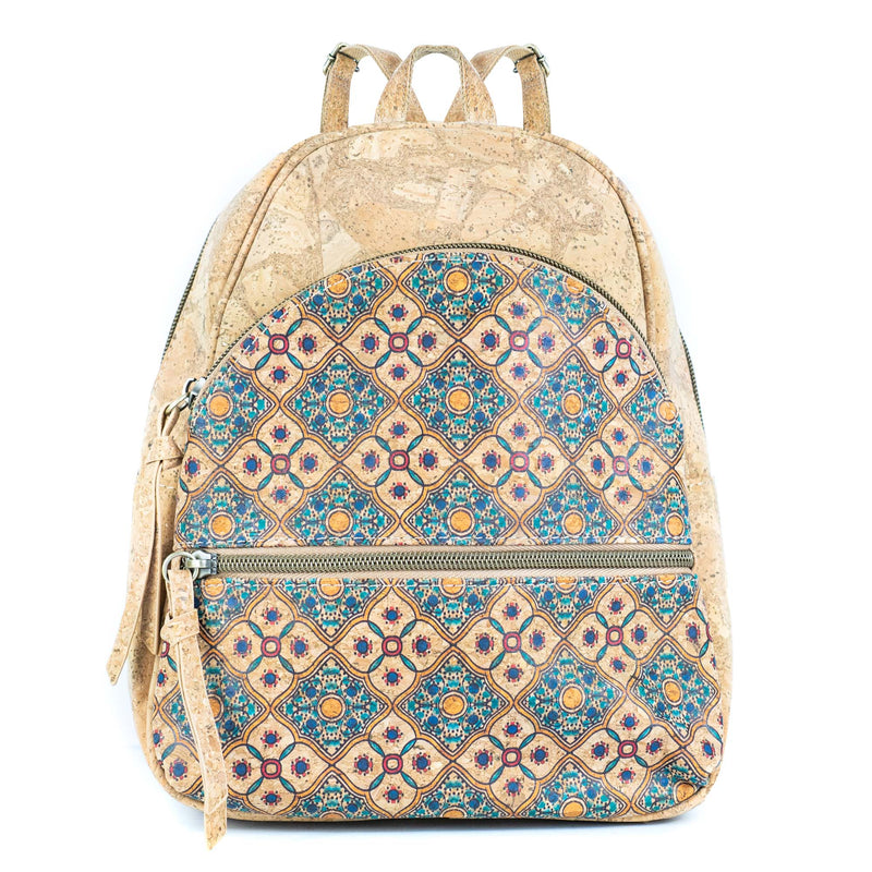 Cork Backpack – Flower and Tiles Pattern BAGD-610