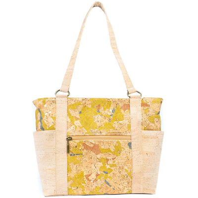 Cork Tote Bag with Zipper Pocket – Vegan Shoulder Handbag for Women BAGP-326
