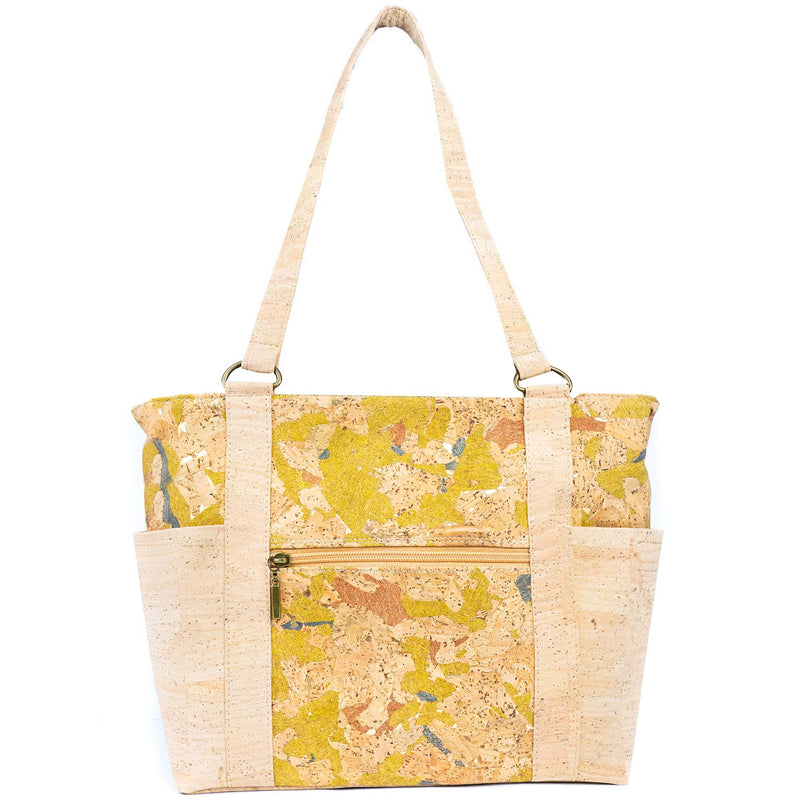 Cork Tote Bag with Zipper Pocket – Vegan Shoulder Handbag for Women BAGP-326