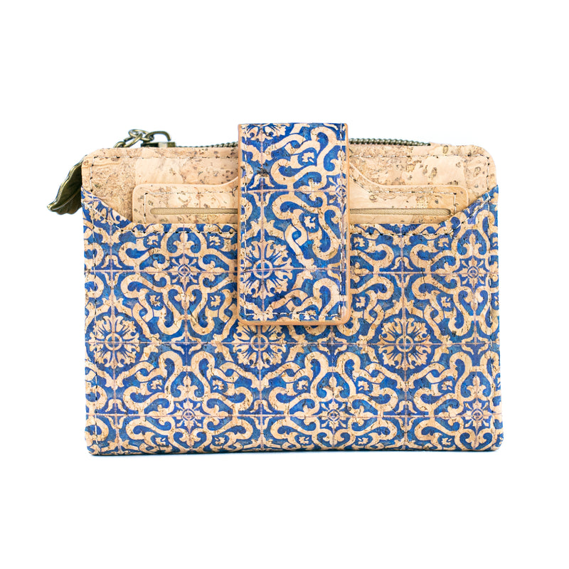 Cork Zipper Wallet – Mosaic and Floral Pattern BAGF-107