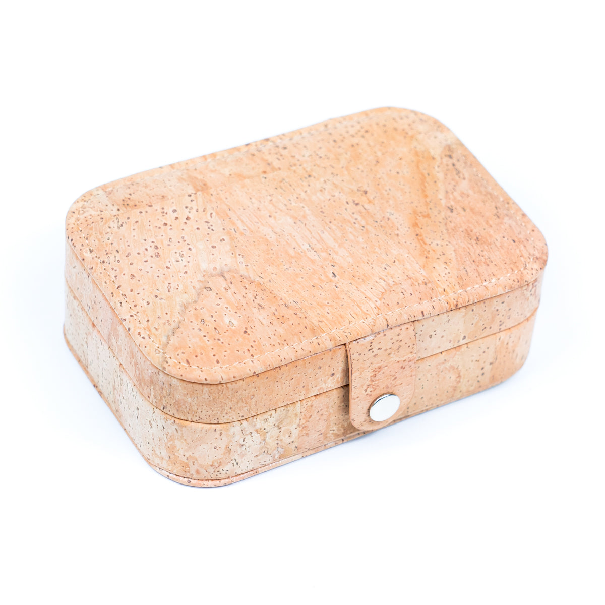 Natural/Golden/Patterned Cork Jewelry Storage Rectangular Box L-1014