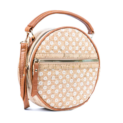 Printed Cork Round Crossbody Bag for Women  BAGD-584