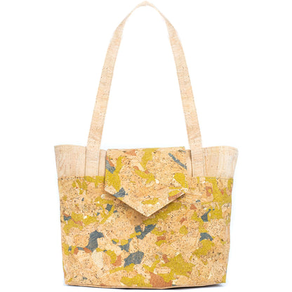 Cork Tote Bag with Geometric & Multicolor Design BAGP-325