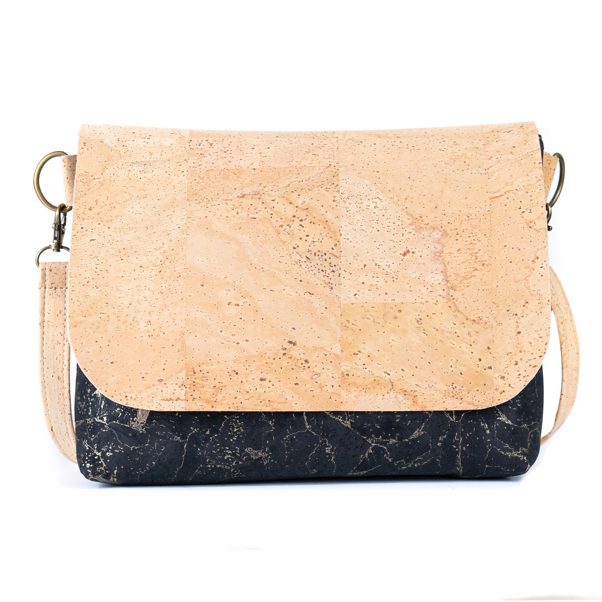 Cork Crossbody Shoulder Bag – Vegan Cork Purse with Zipper Closure | BGBP-115