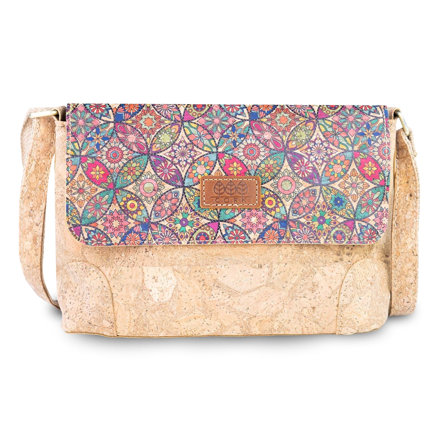 Printed Cork Crossbody Bag with Adjustable Strap BAGD-666