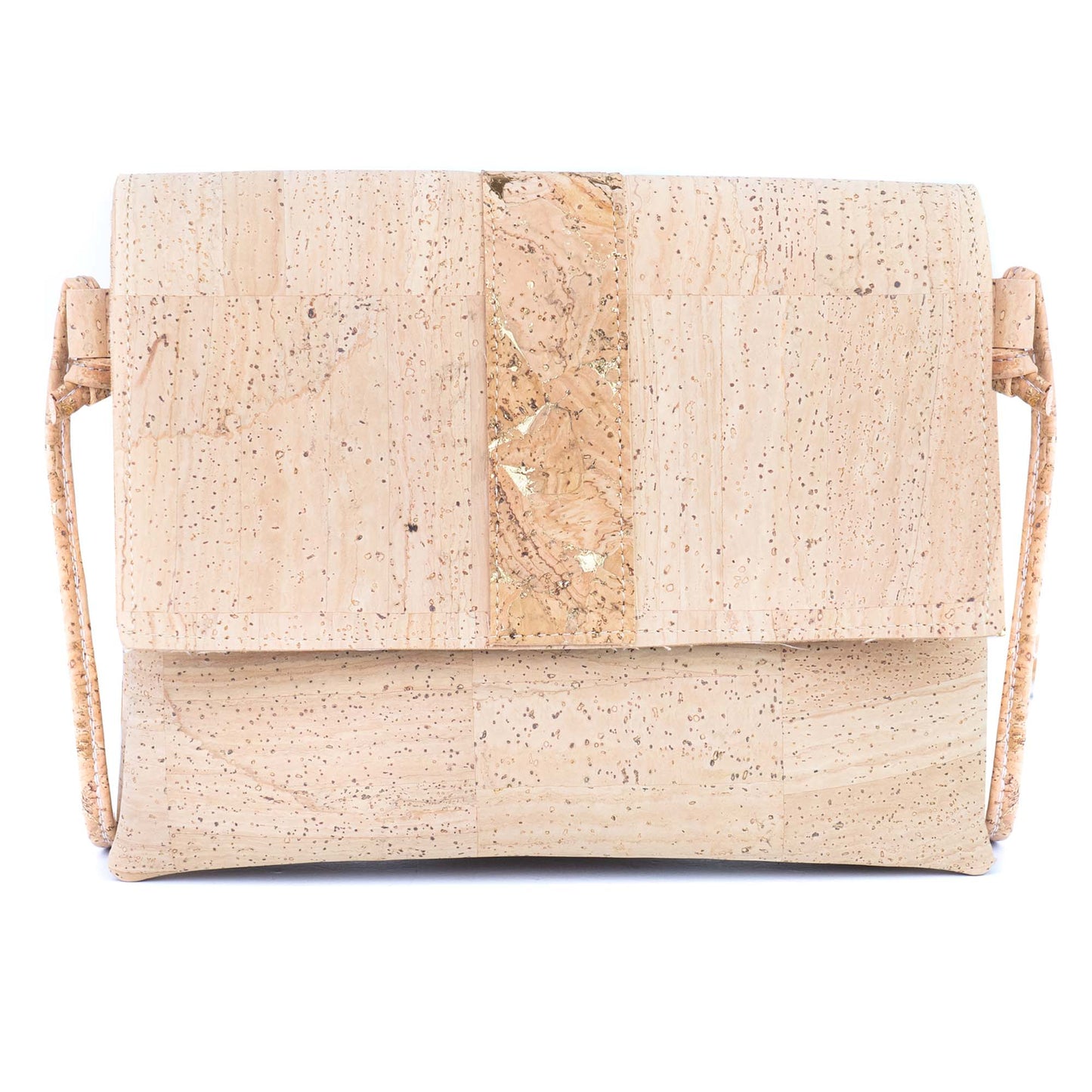 Cork Crossbody Bag with Color Stripe - Vegan Shoulder Bag BAGP-356