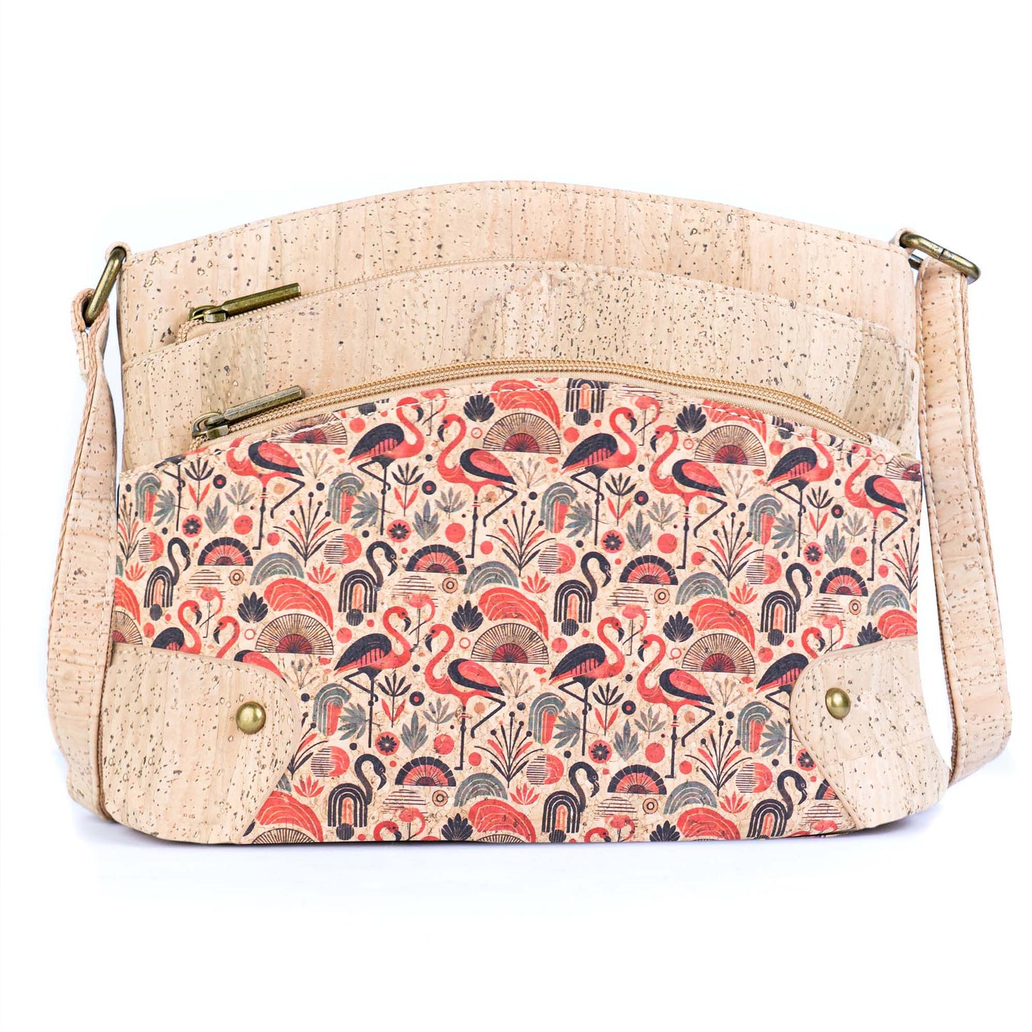 Multi-Pocket Cork Crossbody Bag with Adjustable Shoulder Strap BAG-2394
