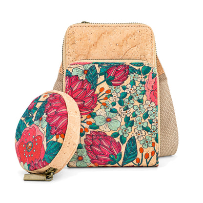 Cork Bloom Crossbody Phone Bag & Coin Purse — BAG-2411