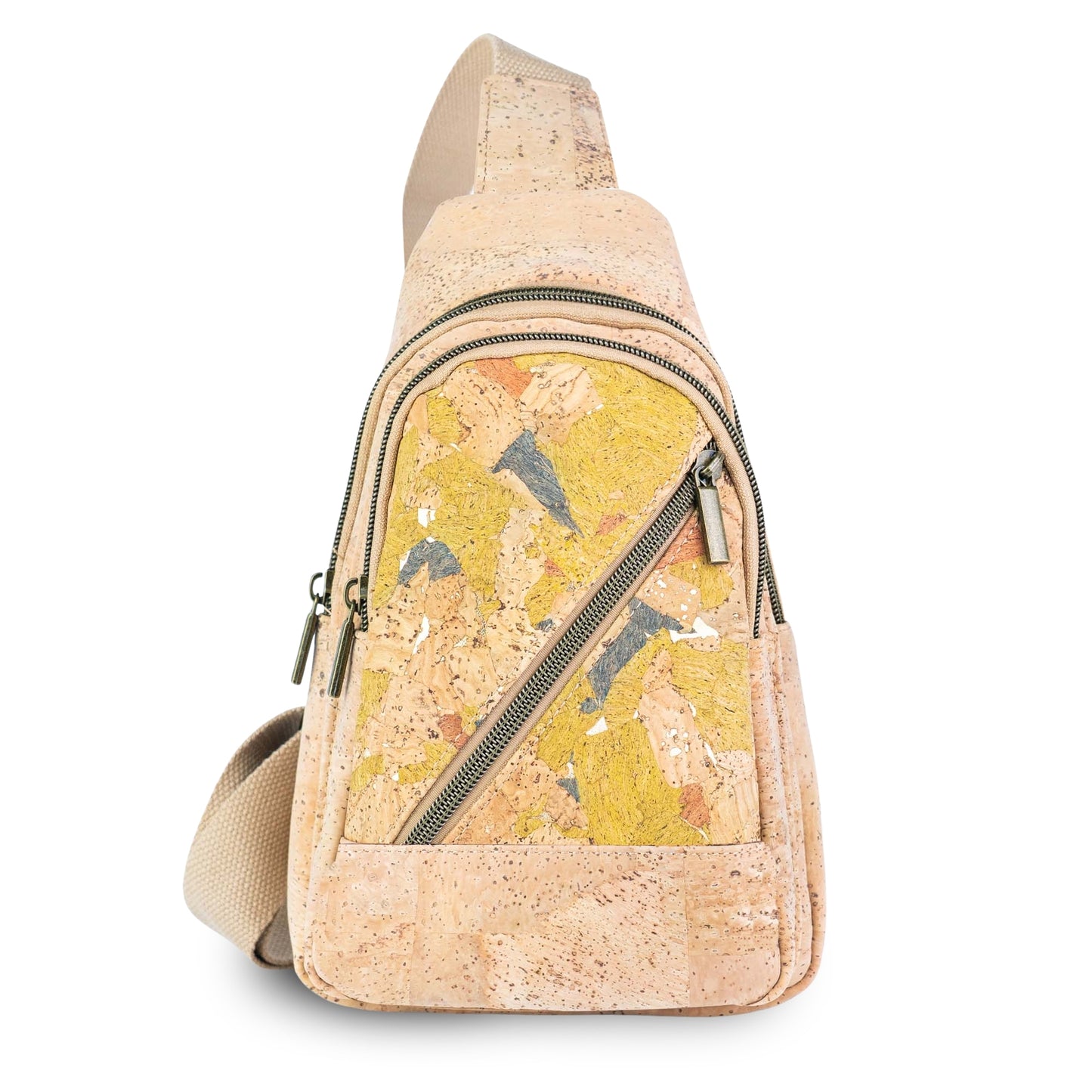 Natural Cork Sling Backpack for Women – Vegan Crossbody Chest Bag BAG-2400