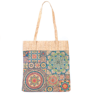 Flash Sale Mandala Print Cork Women's Tote Shopping Bag