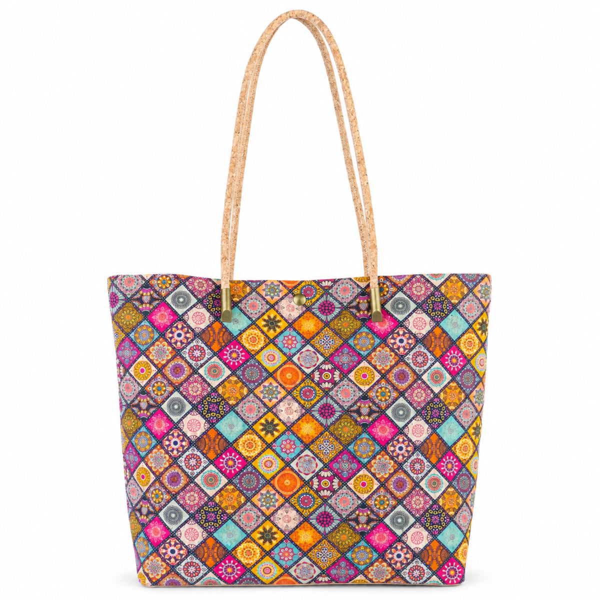 Cork Kaleidoscope Tote Bag with Zip Pouch — BAG-2412