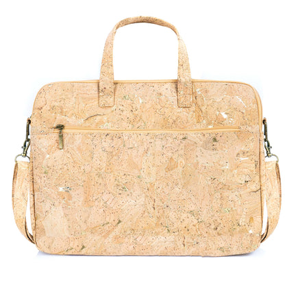Eco-Friendly Cork Laptop Bag with Front Zip Pocket - Vegan Leather Briefcase BAGP-330