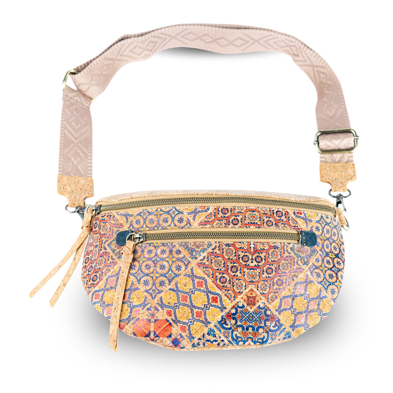 Cork Fanny Pack Shoulder Bag – Mosaic & Floral Patterns BAGD-615