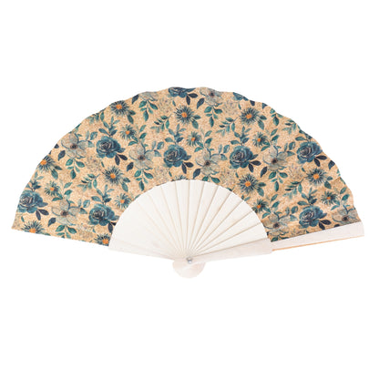 Cork Antique Wooden Folding Hand Fan  L-1197-12(12 Units)