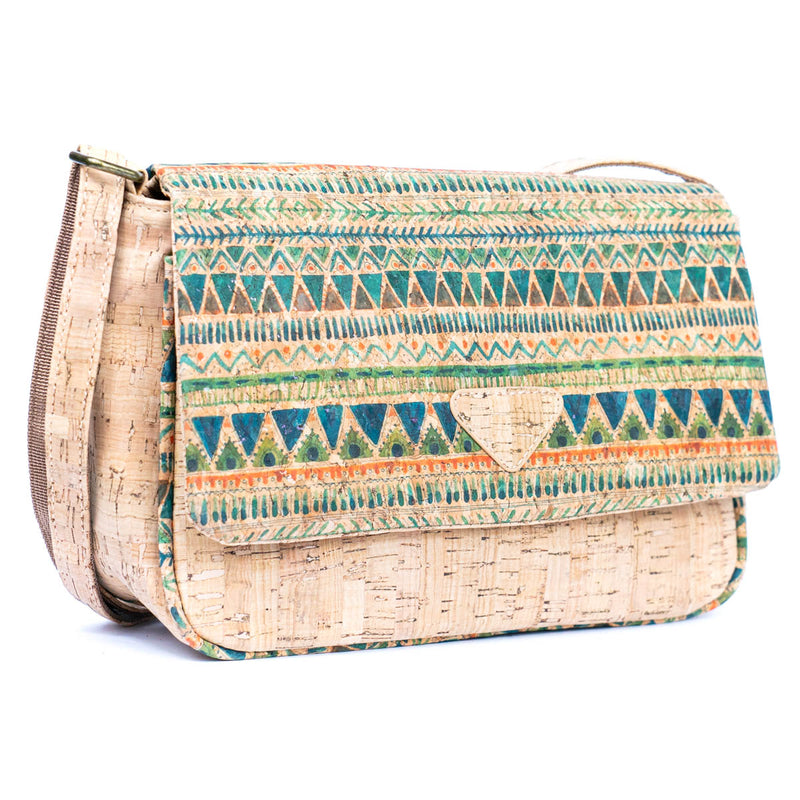 Vibrant Cork Crossbody Bag – Floral & Mosaic Delight BAGF-090