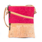 Solid Color Block Triple Zip Women's Cork Crossbody Bag BAGP-03